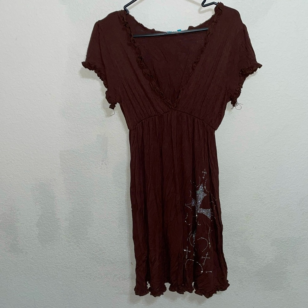 Brown rhinestone cross dress🤎🤎
